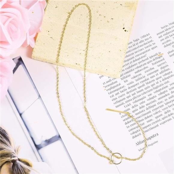 Long Necklace Gold Women Exquisite Drop Y Women Girls Party Wedding Prom - Picture 3 of 8